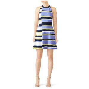 NWOT Parker Shea Knit Yellow Blue Black Dress XS